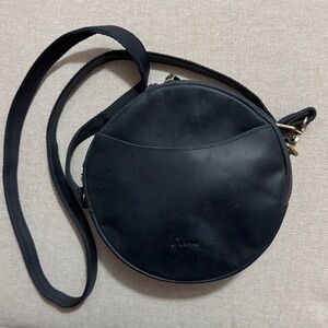 Gorgeous Dark Teal Leather Crossbody Bag-S Zone Brand-Brassy Hardware-EUC